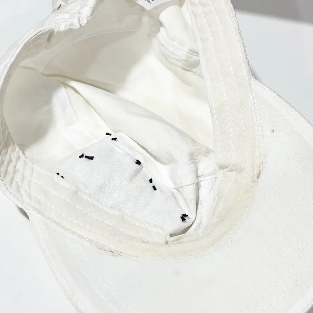 Vintage Y2K White Women’s Beaded Rhinestone Black Cross‎ Cap Hat One Size NEW - Picture 4 of 5